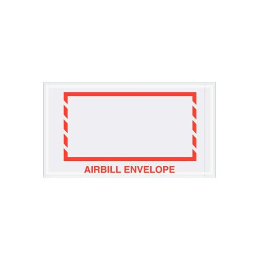 Panel Face Envelopes, "Airbill Envelope" Print, 10"L x 5-1/2"W, Red, 1000/Pack