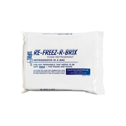 Re-Freez-R-Brix‚Ñ¢ Cold Bricks, 64 Oz., 9"L x 8"W x 1-1/2"H, White/Blue, 6/Pack