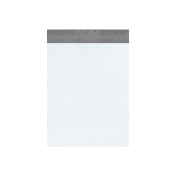 Returnable Poly Mailers, 19"W x 24"L, 2.5 Mil, White, 100/Pack