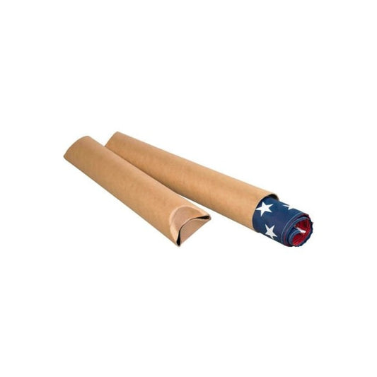 Crimped End Mailing Tubes, 4" Dia. x 24"L, 0.08" Thick, Kraft, 15/Pack