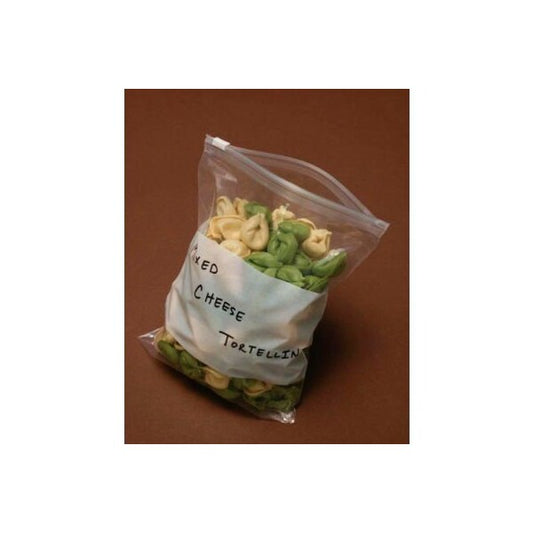 Slide Seal Poly Bags W/ Write On Block, 9"W x 12"L, 3 Mil, Clear, 250/Pack