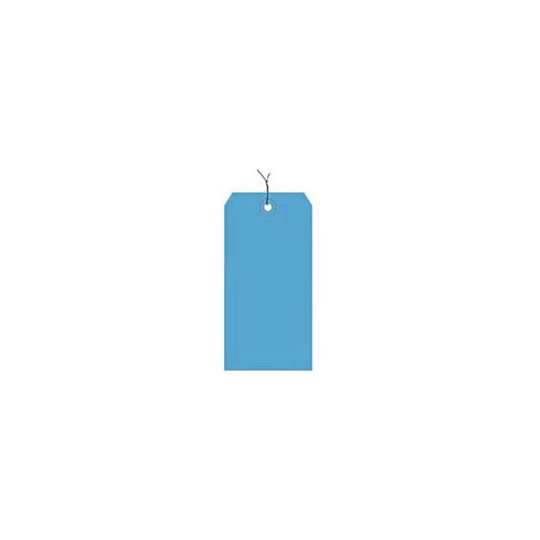 Shipping Tags, Pre Wired, #8, 6-1/4"L x 3-1/8"W, Dark Blue, 1000/Pack