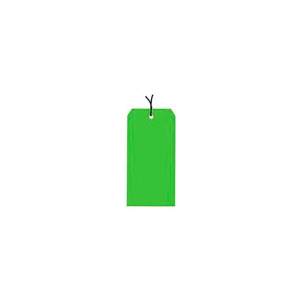 Shipping Tags, Pre Strung, #5, 4-3/4"L x 2-3/8"W, Light Green, 1000/Pack