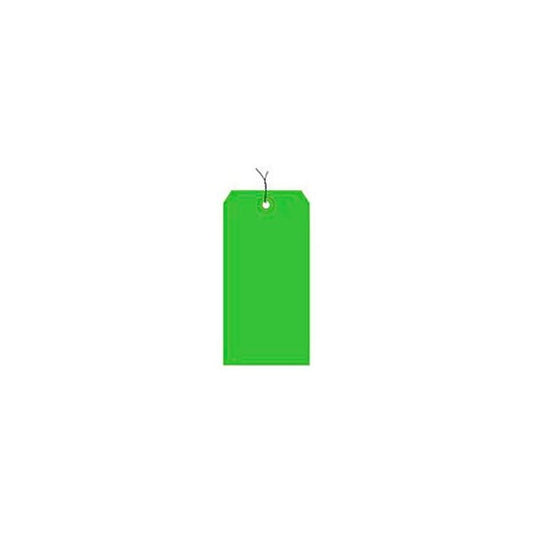 Shipping Tags, Pre Wired, #8, 6-1/4"L x 3-1/8"W, Light Green, 1000/Pack