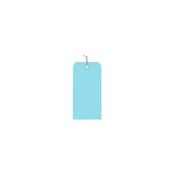 Shipping Tags, Pre Wired, #7, 5-3/4"L x 2-7/8"W, Light Blue, 1000/Pack