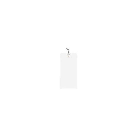 Shipping Tags, Pre Wired, #8, 6-1/4"L x 3-1/8"W, White, 1000/Pack