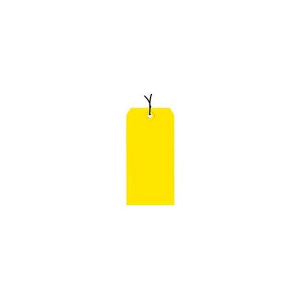 Shipping Tags, Pre Strung, #6, 5-1/4"L x 2-5/8"W, Yellow, 1000/Pack