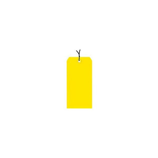 Shipping Tags, Pre Strung, #6, 5-1/4"L x 2-5/8"W, Yellow, 1000/Pack