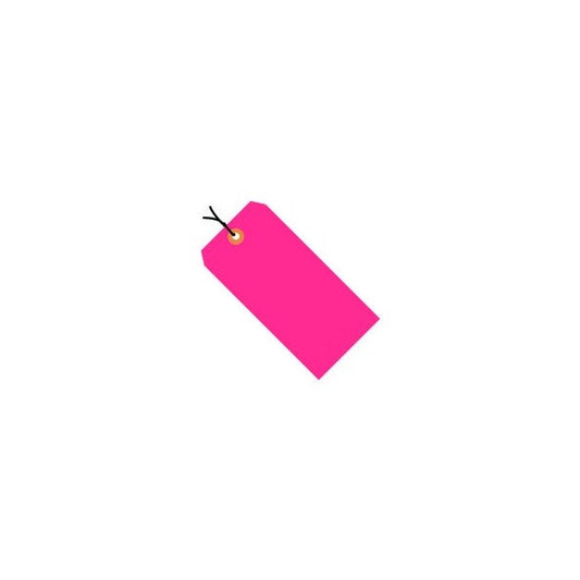 Shipping Tag Pre Wired#3 3-3/4L x 1-7/8W Fluorescent Pink 1000/Pk