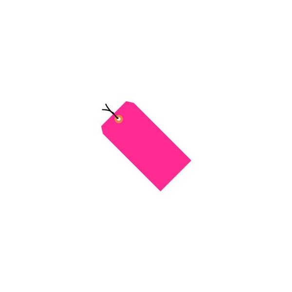 Shipping Tag Pre Wired#2 3-1/4L x 1-5/8W Fluorescent Pink 1000/Pk