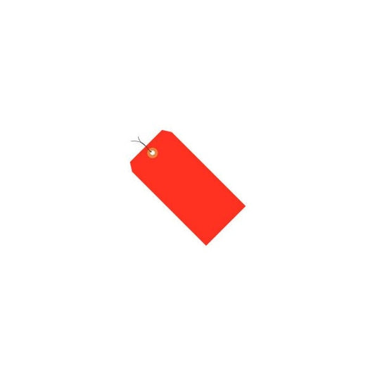 Shipping Tag Pre Wired#7 5-3/4L x 2-7/8W Fluorescent Red 1000/Pk