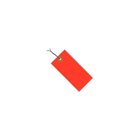 Tyvek¬Æ Shipping Tags, Pre Wired, #5, 4-3/4"L x 2-3/8"W, Red, 100/Pack