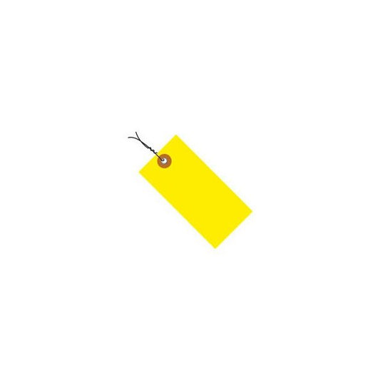 Tyvek¬Æ Shipping Tags, Pre Wired, #8, 6-1/4"L x 3-1/8"W, Yellow, 100/Pack