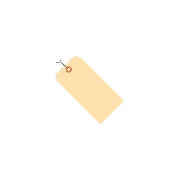 Manila Shipping Tags, Pre Wired, 10 Pt., #2, 3-1/4"L x 1-5/8"W, 1000/Pack