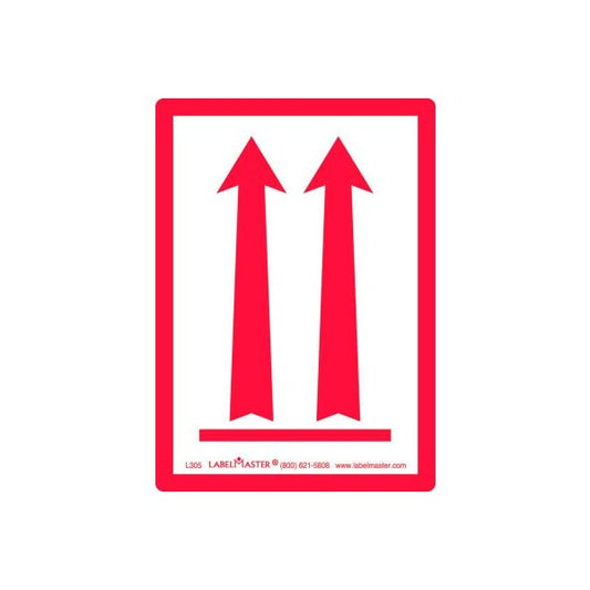 LabelMaster® L305 Red Arrows Up Air Label, Paper 2 15/16" x 4 1/8", 500/Roll