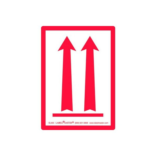 LabelMaster® SL305 Red Arrows Up Air Label, PVC-Free Film 2 15/16" x 4 1/8", 500/Roll