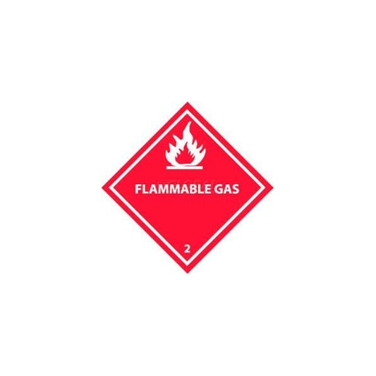 National Marker Company "Flammable Gas" Class 2 DOT Shipping Labels, 4"L x 4"W, Red, Roll of 25