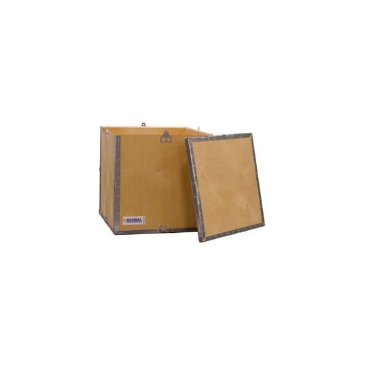 Global Industrial„? 4 Panel Hinged Shipping Crate w/Lid & Pallet, 17-1/4"L x 17-1/4"W x 17-1/2"H