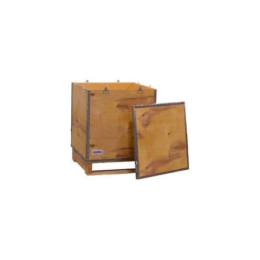 Global Industrial„? 4 Panel Hinged Shipping Crate w/Lid & Pallet, 23-1/4"L x 23-1/4"W x 23-1/2"H
