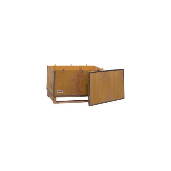 4 Panel Hinged Shipping Crate w/Lid & Pallet, 35-1/4L x 21-1/4W x 16-1/2H
