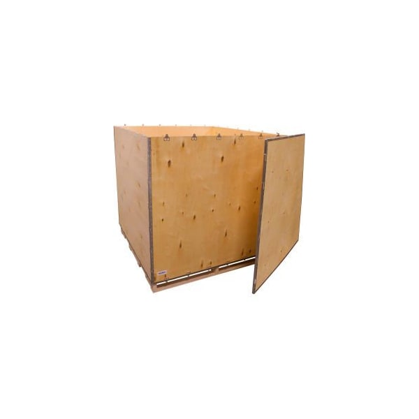 Global Industrial„? 6 Panel Shipping Crate w/ Lid & Pallet, 59-1/4"L x 59-1/4"W x 54-1/2"H