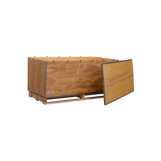 Global Industrial„? 6 Panel Shipping Crate w/ Lid & Pallet, 66-1/4"L x 29-1/4"W x 25"H
