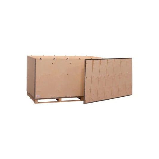 Global Industrial„? 6 Panel Shipping Crate w/ Lid & Pallet, 83-1/4"L x 47-1/4"W x 42-1/2"H