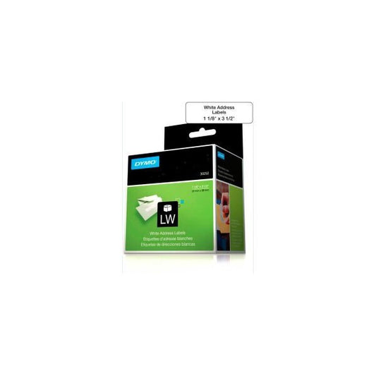 DYMO® LW Address Labels 1 1/8" x 3 1/2" Black on White - Pkg Qty 10