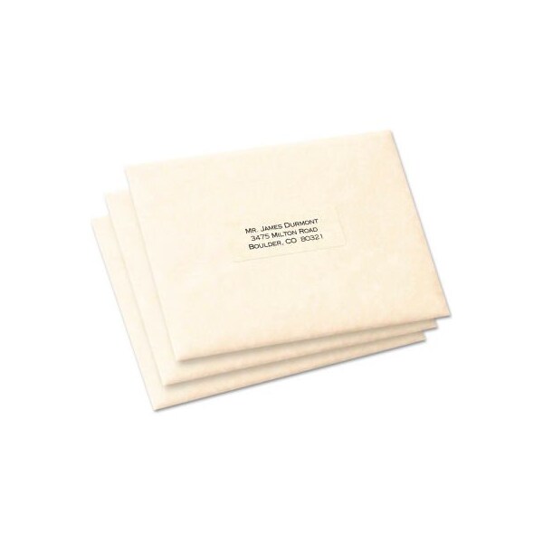 Avery® Easy Peel Laser Mailing Labels, 1 x 2-5/8, Clear, 300/Pack