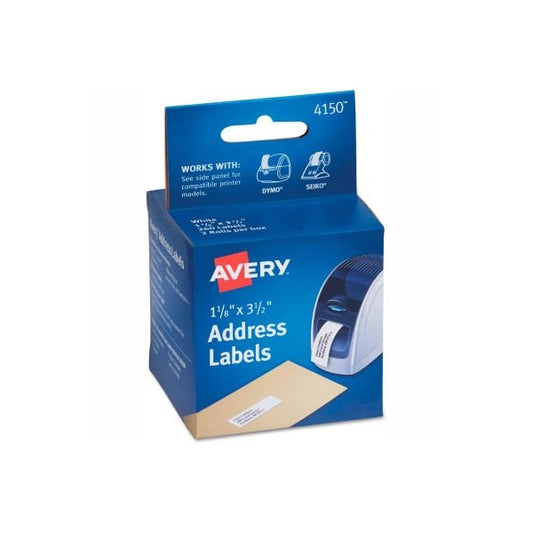 Avery® Thermal Printer Labels, Address, 1-1/8 x 3-1/2, White, 260 Labels/Box