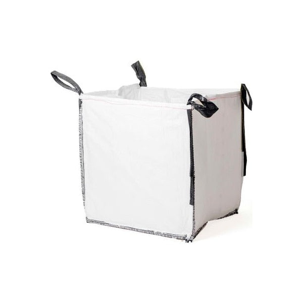 Commercial FIBC Bulk Bags - Duffel Top, Flat Bottom 2205 Lbs Corrugated Wall/PP, 35x35x40 -Pack Of 1