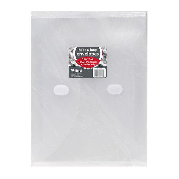 Reusable Poly Envelope, Side Load, Clear, 5PK Set of 5 PK, 25PK