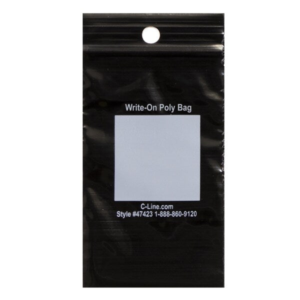 Storage Bag, Black, Zipper, 25 PK