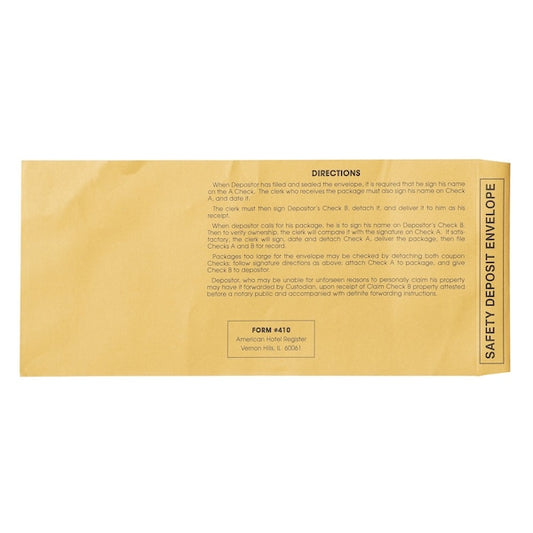 Safe Deposit Envelope, 250Pk