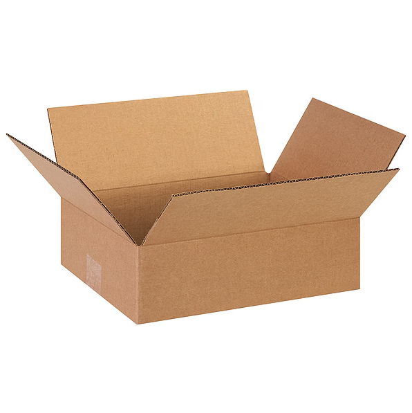 Flat Corrugated Boxes, 13" x 10" x 4", Kraft