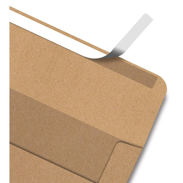 Kraft Invitation Envelopes, A4 Size, Strong Bond Paper, Square Flap W/Peel & Stick Closure, 100PK