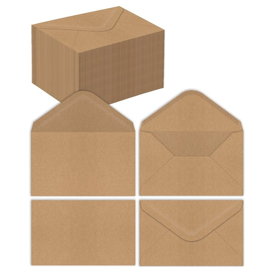 Kraft Invitation Envelopes, Strong Bond Paper, Pointed Flap, A6 Size, 100PK