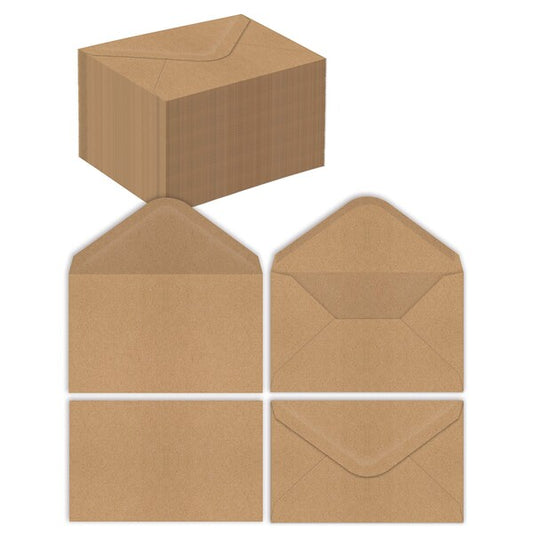 Kraft Mini Envelopes, Strong 35 lb. Paper, Pointed Flap, 100PK
