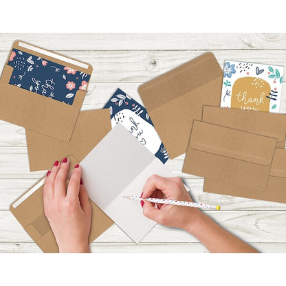 Kraft Invitation Envelopes, A4 Size, Strong Bond Paper, Square Flap W/Peel & Stick Closure, 100PK
