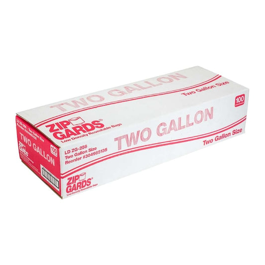 Zip Gards 13"x15.5" 2G Recloseable Low Density Bag, PK100