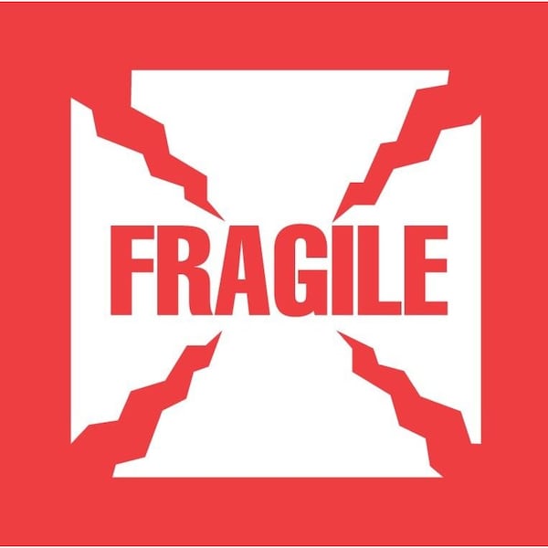 Label, DL1010, FRAGILE, 4" X 4", 500 labels/roll