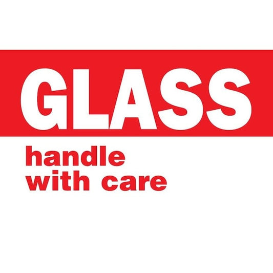 Label, DL1061, GLASS HANDLE WITH CARE, 3" X 5"