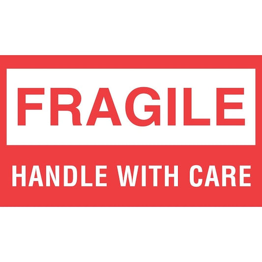 Label, DL1070, FRAGILE HANDLE WITH CARE, 3" X 5"