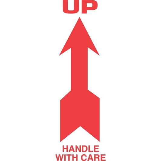 Label, DL1130, UP HANDLE WITH CARE, 2-1/2" X 7"