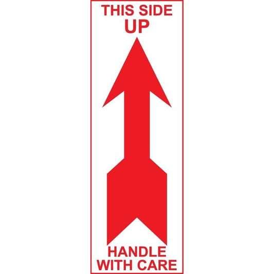 Label, DL1132, THIS SIDE UP - HANDLE WITH CARE, 2-1/2" X 7"
