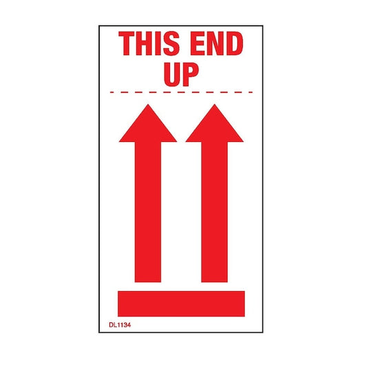 Label, DL1134, THIS END UP - ARROWS, 2" X 3-3/4"