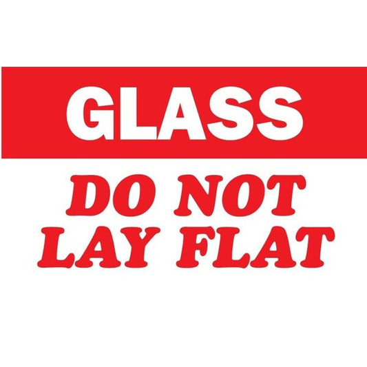 Label, DL1171, GLASS-DO NOT LAY FLAT, 3" X 5"