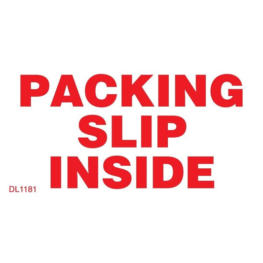 Label, DL1181, PACKING SLIP INSIDE, 2" X 4"