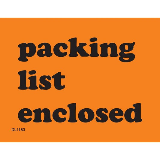 Label, DL1183, PACKING LIST ENCLOSED, 3" X 4"