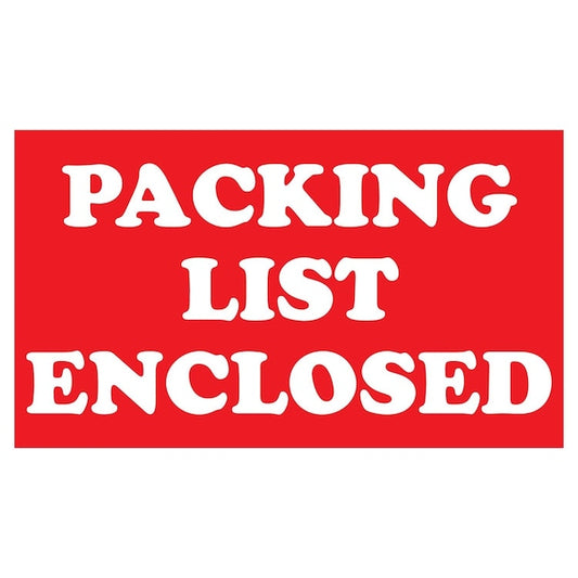 Label, DL1320, PACKING LIST ENCLOSED, 2" X 3"